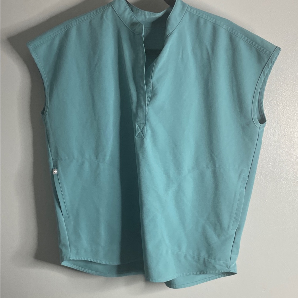 Figs Aqua Sleeveless Top